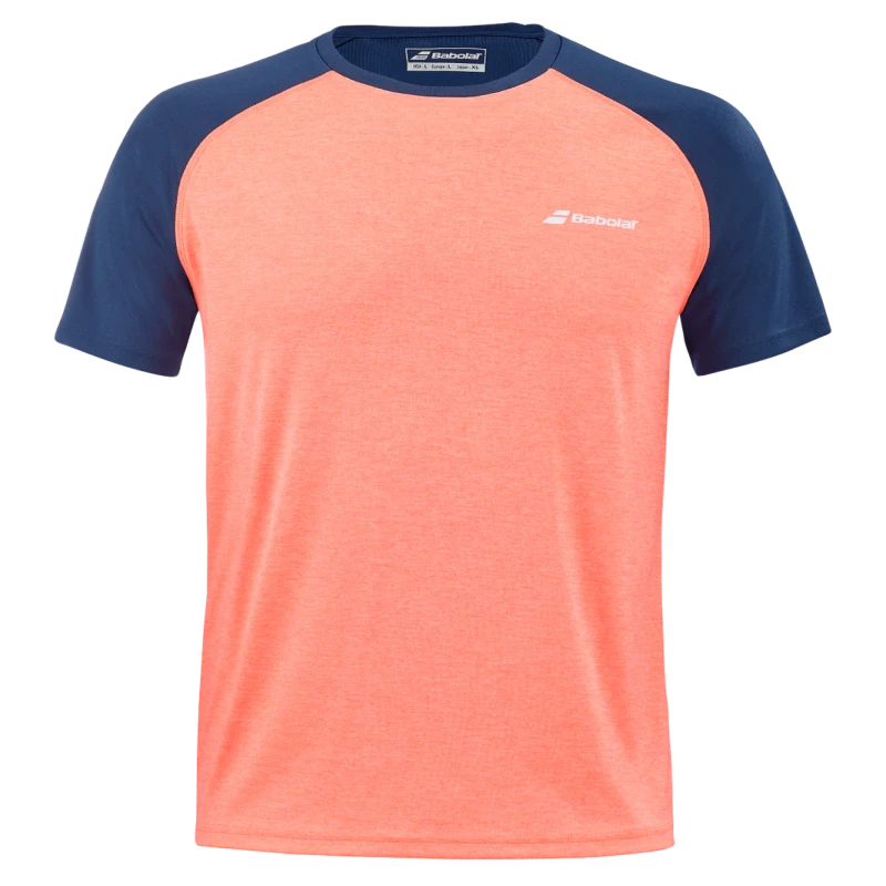 BABOLAT PLAY CREW NECK TEE BOY FLUO STRIKE/ESTATE BLUE
